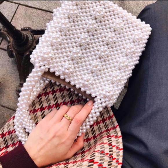 Pearl Beaded Handmade Handbag - Picture 2 of 5